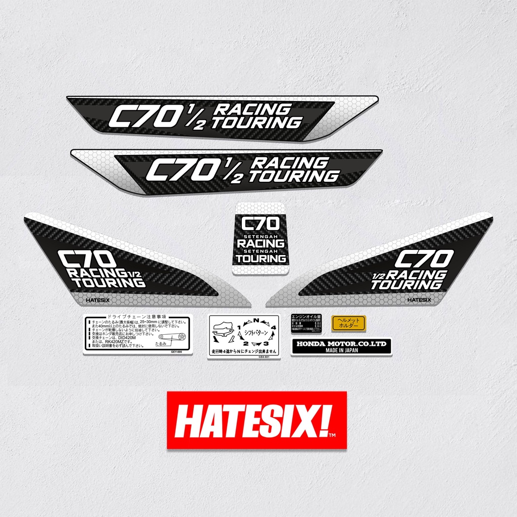 Sticker decal C70 Setengah Racing Setengah Touring Hatesix