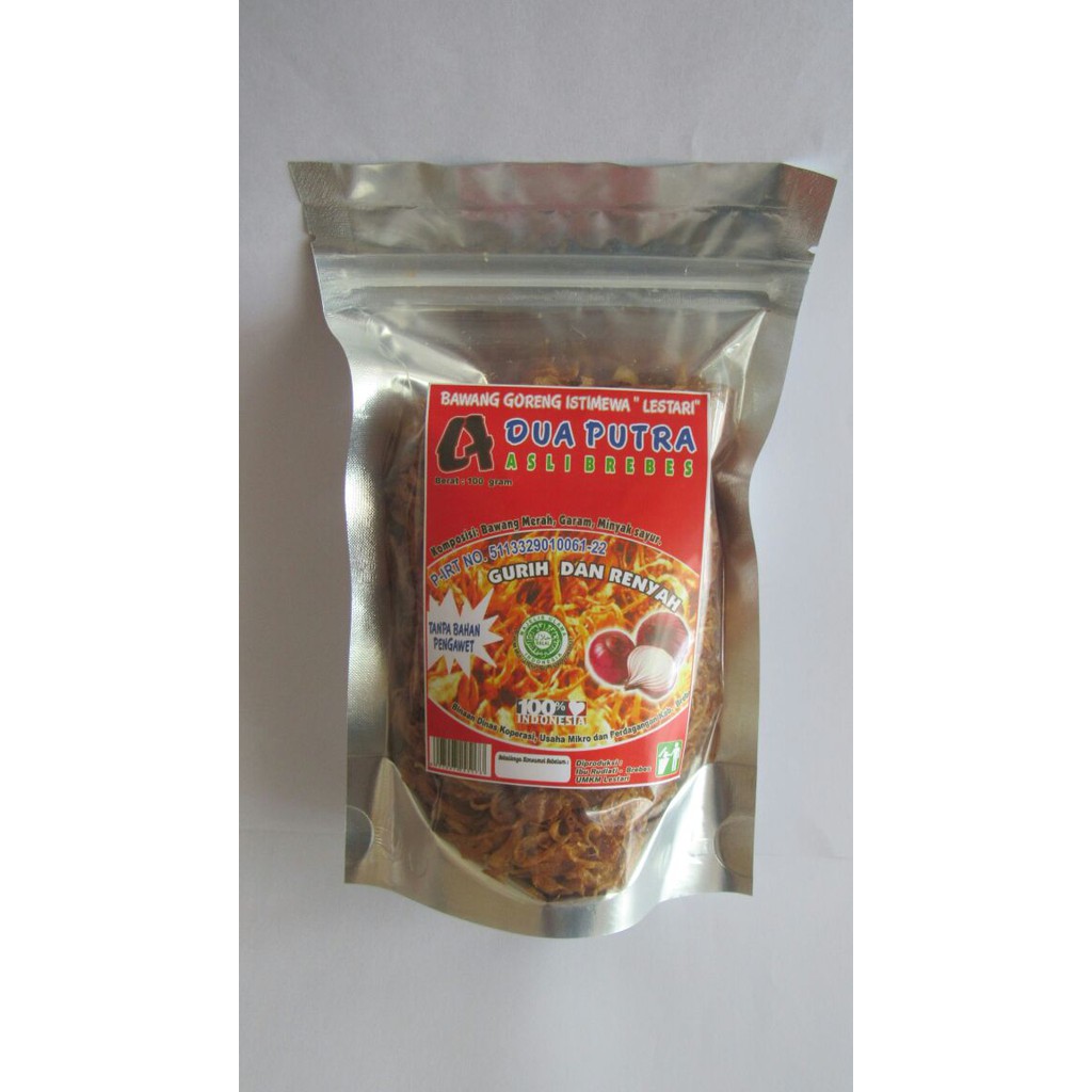 PREMIUM Quality. Bawang Goreng Brebes Dua Putra ( Bagor) 100 gram