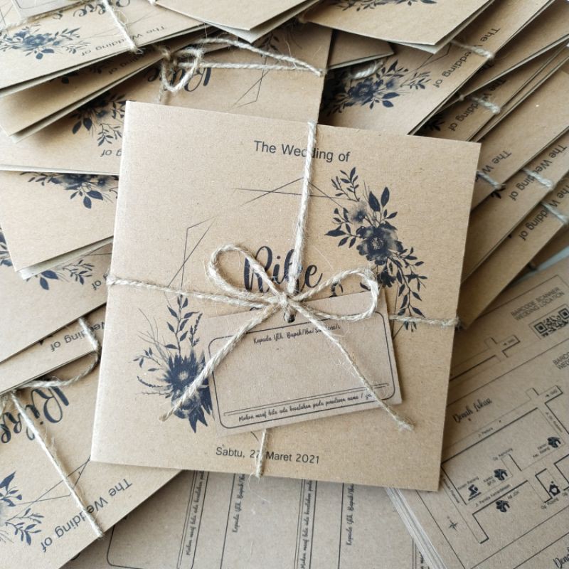 Undangan Pernikahan Rustic Simple & Murah