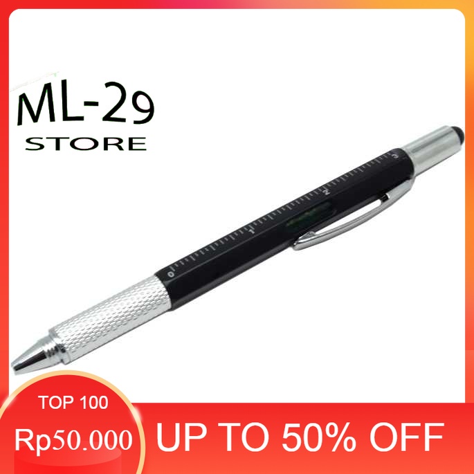

Pena Multifungsi Stylus + Penggaris + Level + Obeng