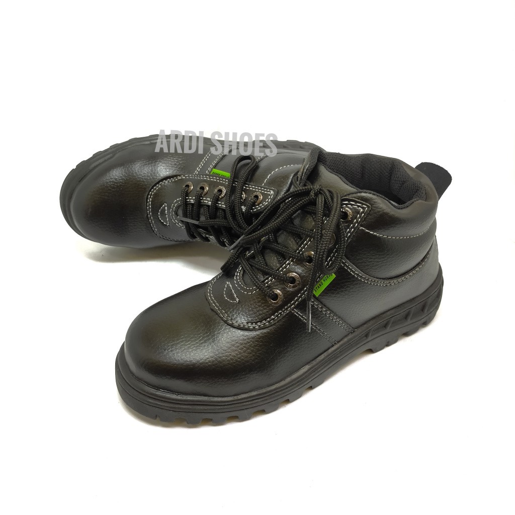 Sepatu Safety Pria Boot Tali Sepatu Sefty Bahan Sintetis Septi Cowok Tinggi Sepatu Proyek  Lapangan