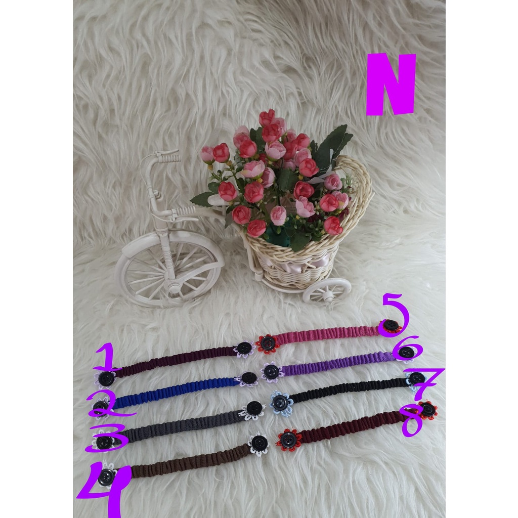 konektor hijab konektor tali masker bahan rajut