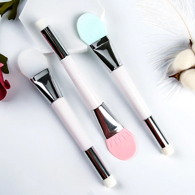 [Double-Ended Silicone Mask Brush][ Soft Silicone Mask Applicator Brush][ Multi Use Face Beauty Cosmetics Clean Pore Tool]