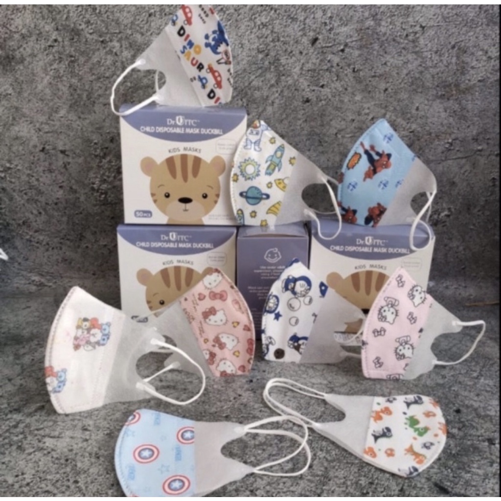 MASKER ANAK DUCKBILL KIDS DR ITC 3 PLY MASK MOTIF 3PLY KEMENKES MURAH