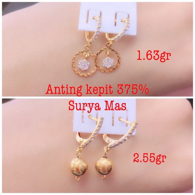 Anting gantung emas 375%