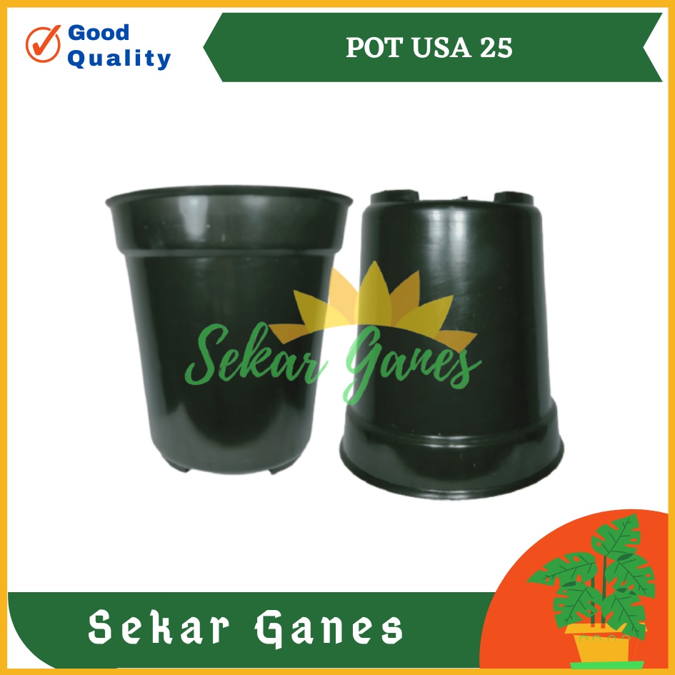 POT USA EIFFEL 25 HITAM - Pot bunga tinggi hitam bukan pot tawon pirus pot bukan pot busa lumut batu