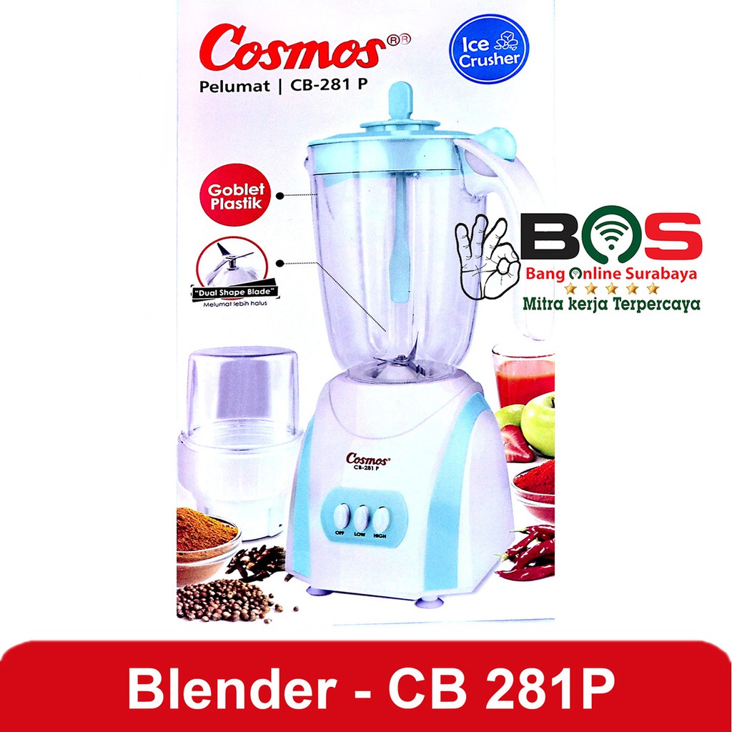 Blender Plastik 2 in 1 Cosmos CB-281P CB281P CB 281P Blender Praktis Blender Kaca Blender Murah