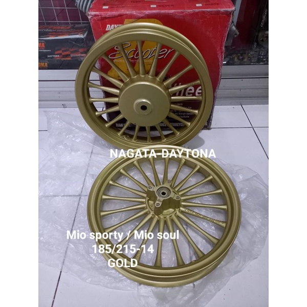 PELEG VELG DAYTONA MIO SPORTY PALANG 20 BULAT  185 215 14 GOLD ORIGINAL JAPAN