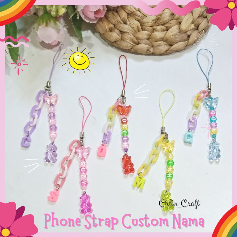 Phone Strap Custom/Gantungan Kunci / Gantungan HP / Keychain Kpop Beads Charm