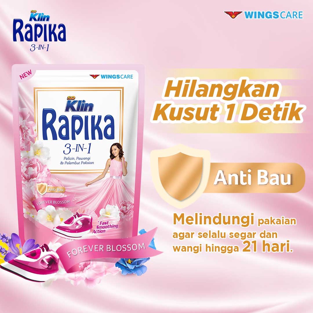 Rapika Pewangi Pakaian Merah Forever Blossom Pouch 400 ml