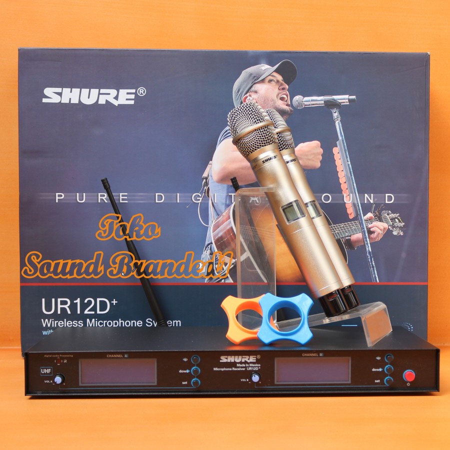 Mic wireless shure ur12d+ SHURE UR 12D+ (2 pegang )