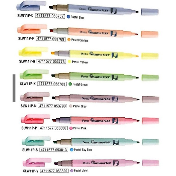 

Highlighter ' Pentel ' SLW 11 P , ada 8 pilihan warna