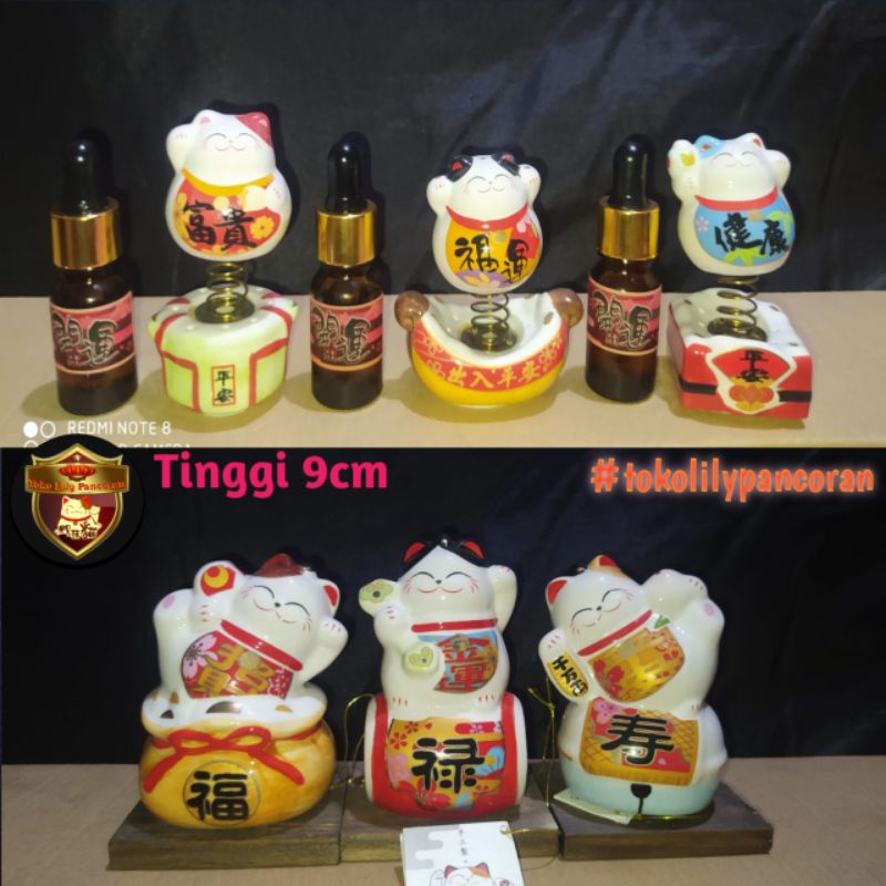 Pajangan Kucing Hoki Keramik / Lucky cat Ceramic / Patung Lucky cat Keramik