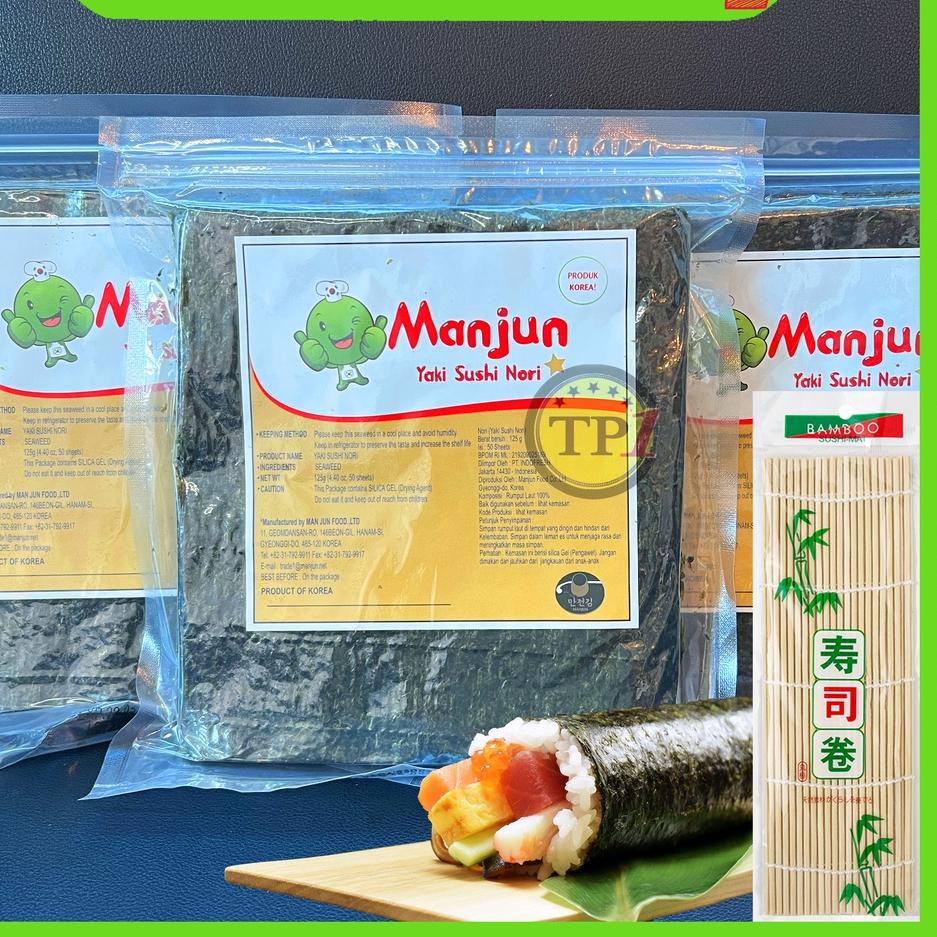 

Terbaik Manjun Yaki Nori 50 pcs SUSHI SEAWEED RUMPUT LAUT Korea