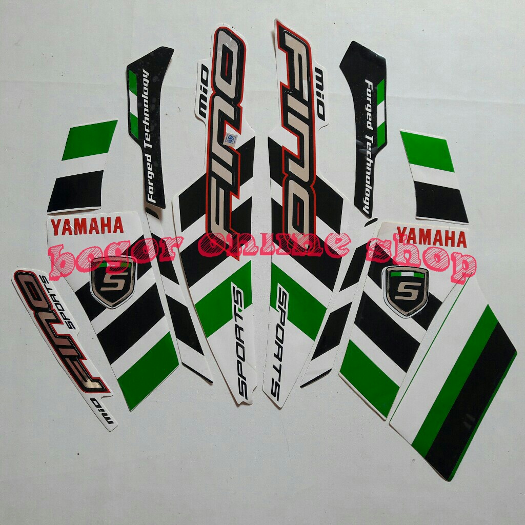 stiker motor yamaha fino fi 2014 putih hijau