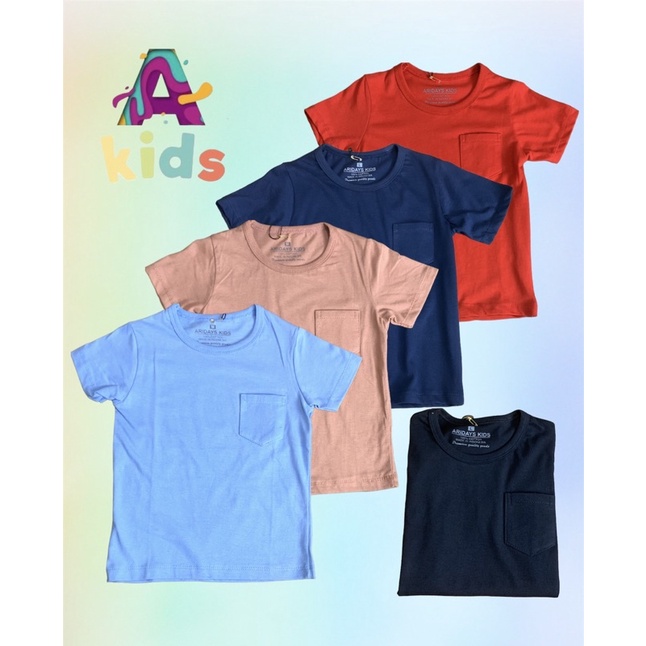 Kaos Pocket Premium Cotton Anak Laki laki 1-12T/ Kaos anak cowo Polos anak premium/pakaian anak laki-laki/usia 1-11 tahun/ KAOS ANAK LAKI-LAKI TERLARIS MOTIF DEPAN BELAKANG DISTRO