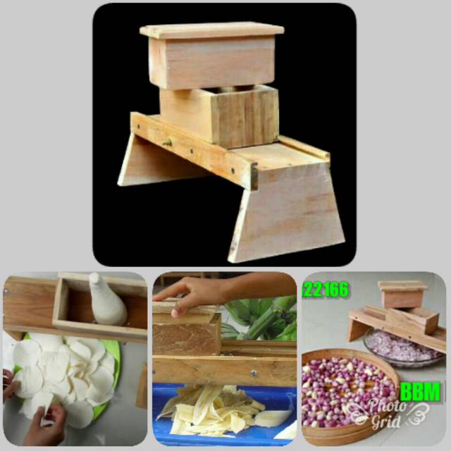 LEBIH BESAR alat potong bawang pengiris keripik pengiris serbaguna kayu jati