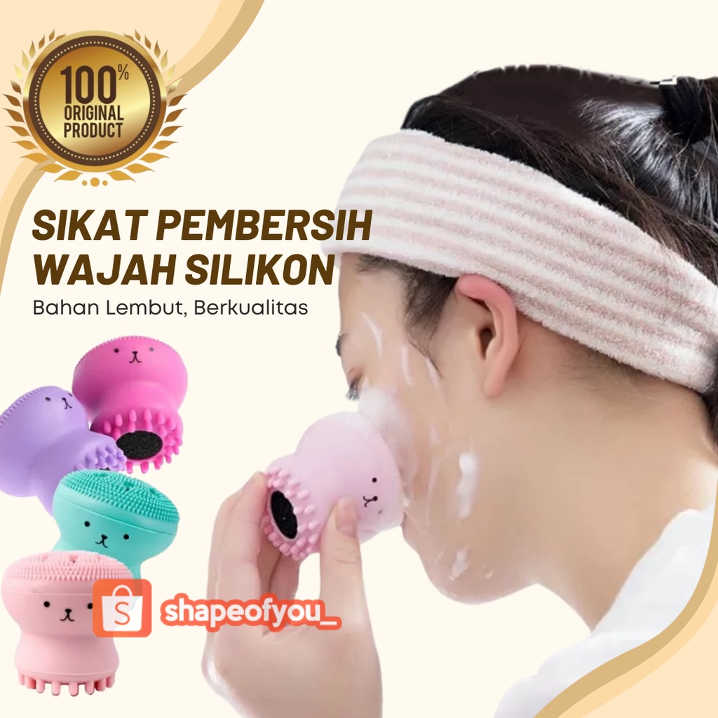 Sikat Pembersih Wajah Gurita Sicone Silikon Brush Cleansing Face Make Up Facial Cleaning