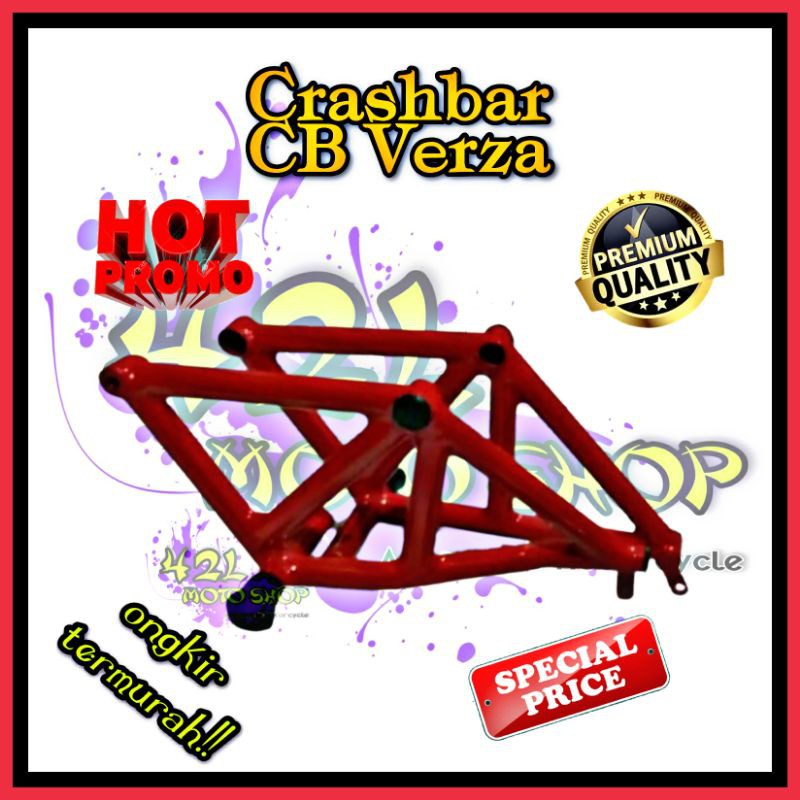 Jual Crashbar Cb Verza Crash Bar Tubular Honda Cbverza Pelindung Body Merah Hitam Tubular