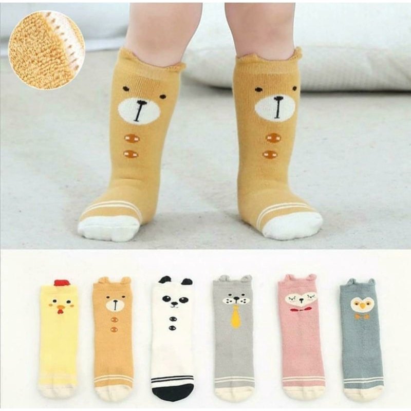 Kaos Kaki Panjang Bayi Laki-Laki / Perempuan Lembut Motif Binatang