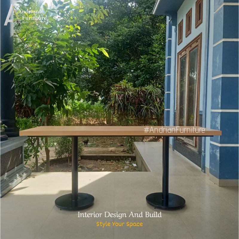 CUSTOM | Meja Meeting Industrial Minimalis Top Table HPL - Dining Table
