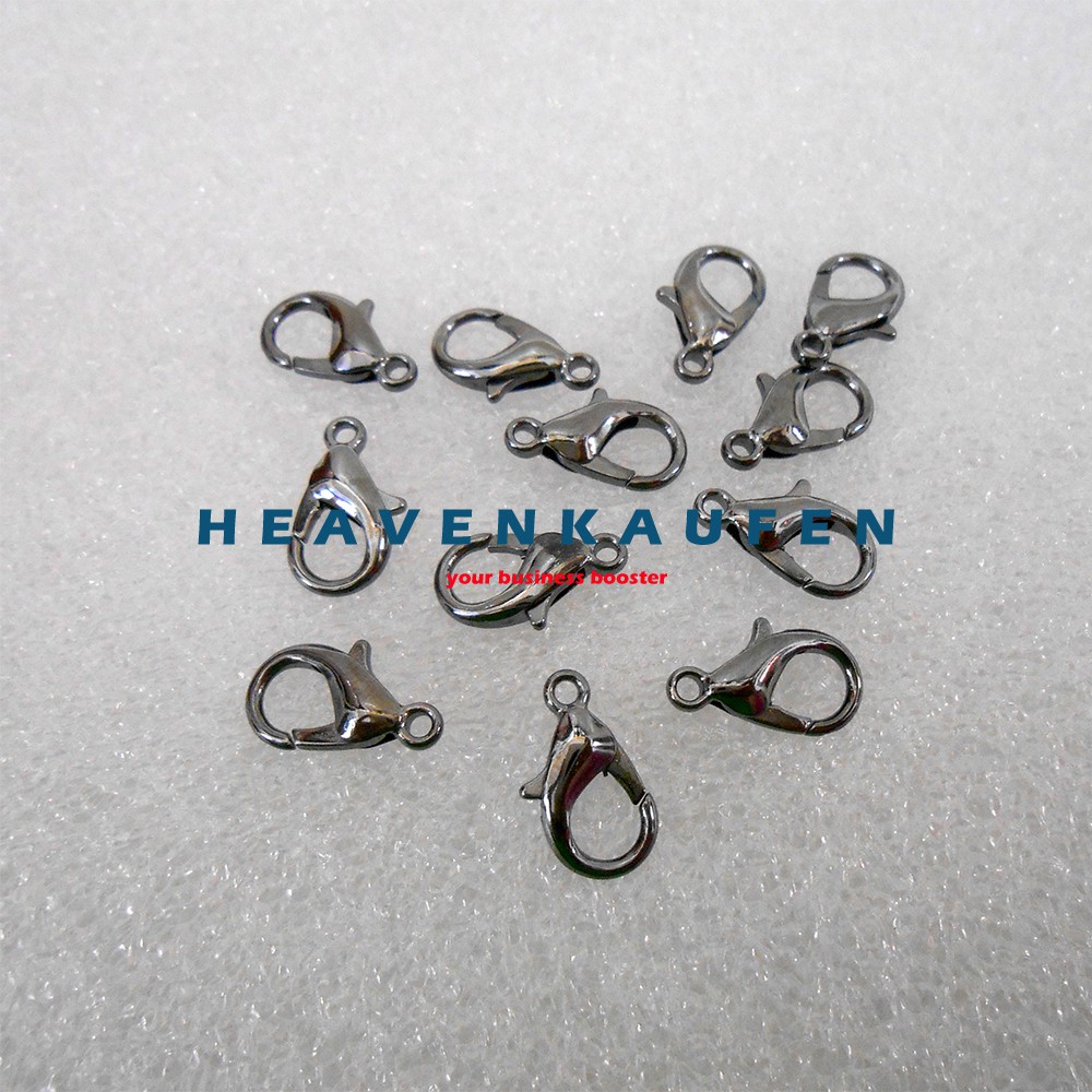 Kokot Udang / Kait Lobster Kecil Panjang 1,3 cm Diameter Lubang 1 mm Warna Black Nikel Per Lusin