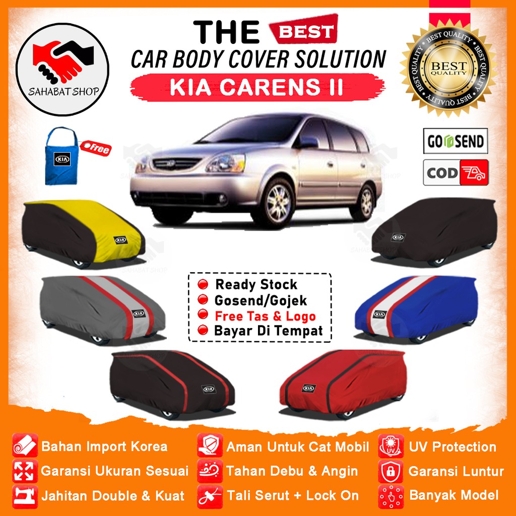 Sahabat Body Cover Mobil Carens / Sarung Penutup Kia Carens ll Outdoor / Tutup Mantel Selimut Kerudung Jas Mantol Pelindung Kerodong Pembungkus Terpal Kelambu Tutupan Bungkus Mobil Kia Carens Waterptoof Anti Air Model Orange