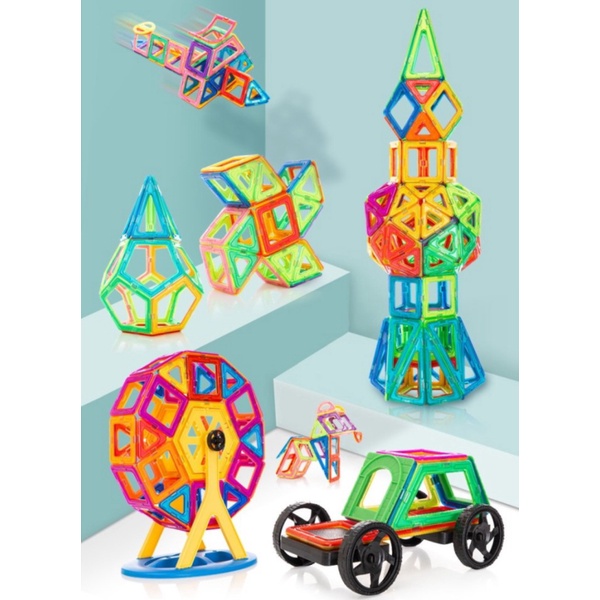 

Mainan Edukasi Anak Magnetic Tiles Blocks Mainan Keping Magnet Susun Murah