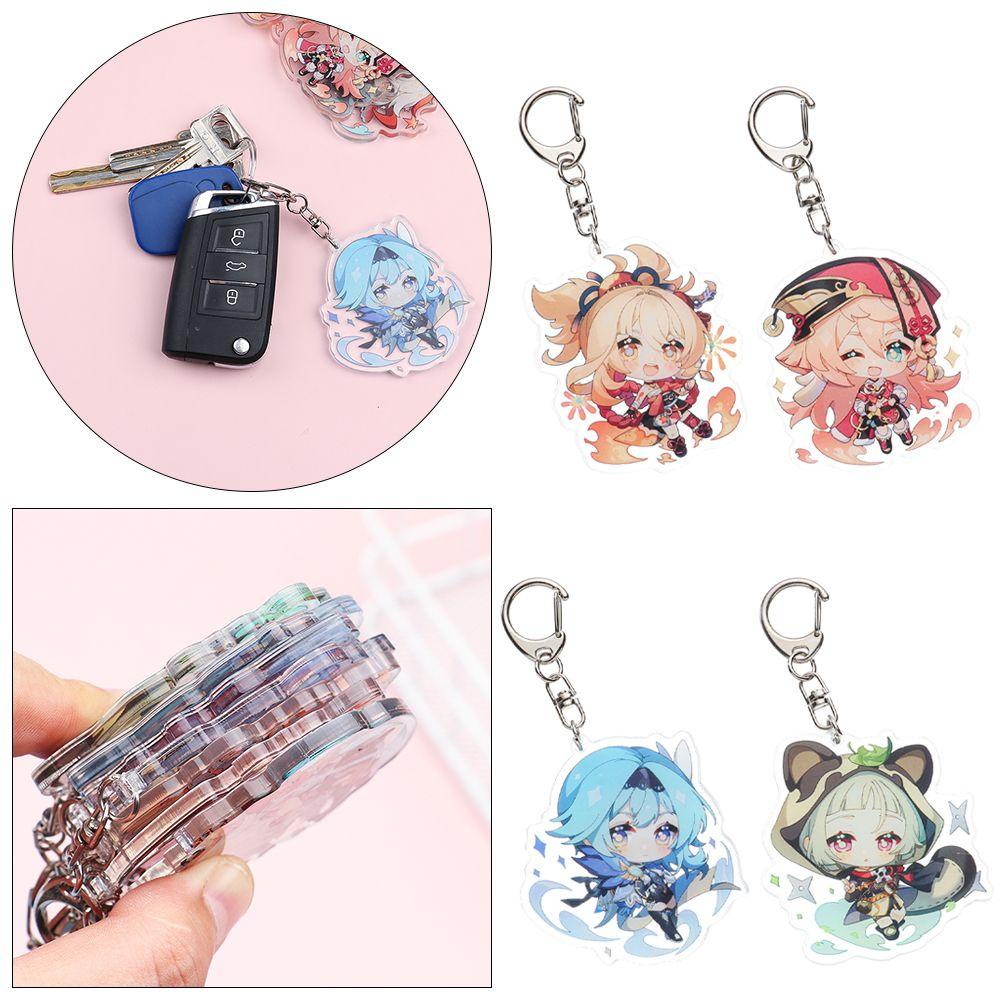 Solighter Genshin Impact Keychain Lucu Cosplay Liontin Aksesoris Fashion Perhiasan Japan Anime Gantungan Kunci Mobil