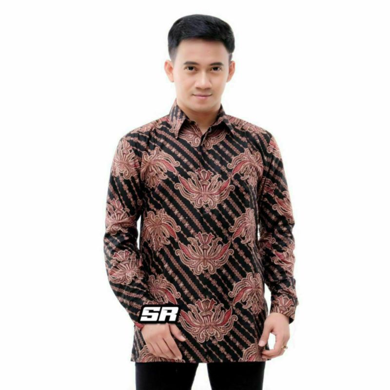 NEW ARRIVAL DISTRO BATIK PRIA BORDIR SOGAN HRB026 BATIKAF-Kmj  pisang bali