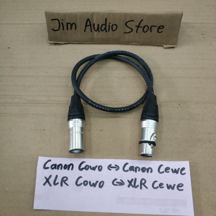 Kabel Mic canare 50 cm XLR cowo to XLR cewe / Canon cowo to Canon cewe