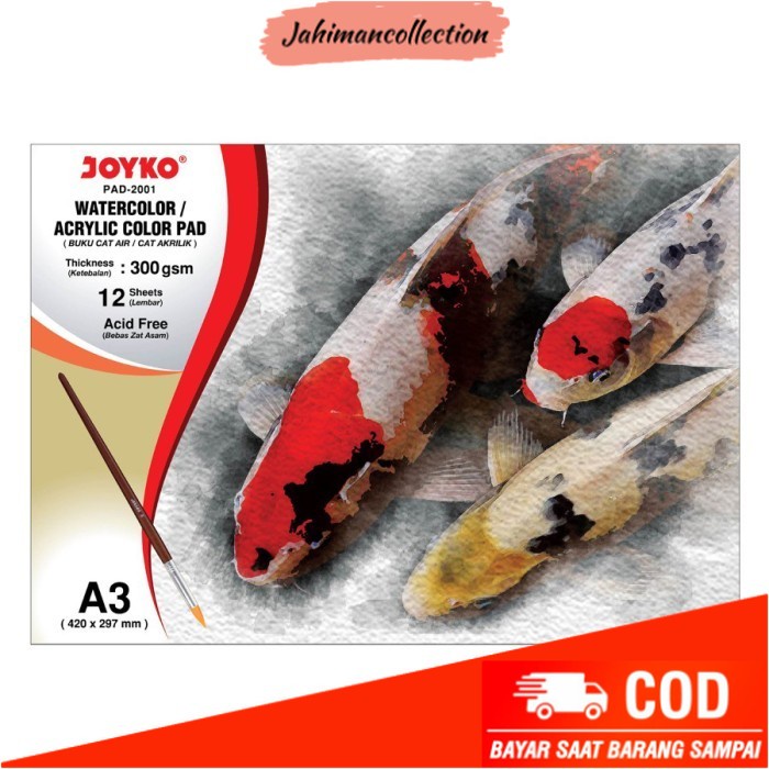 

✨ BISA COD ✨ WATERCOLOR PAD | SKETCH BOOK A3 JOYKO 300 GSM 12 SHEETS MURAH