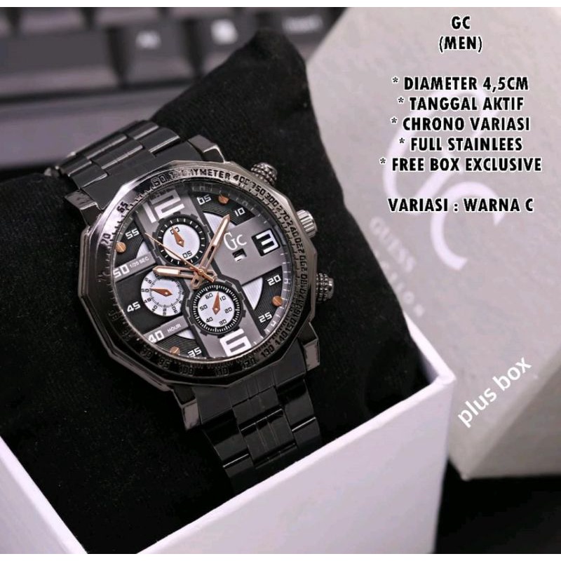 Jam Tangan GC Pria Rantai Jam Tangan Tanggal Aktif Chrono Jam Tangan Pria