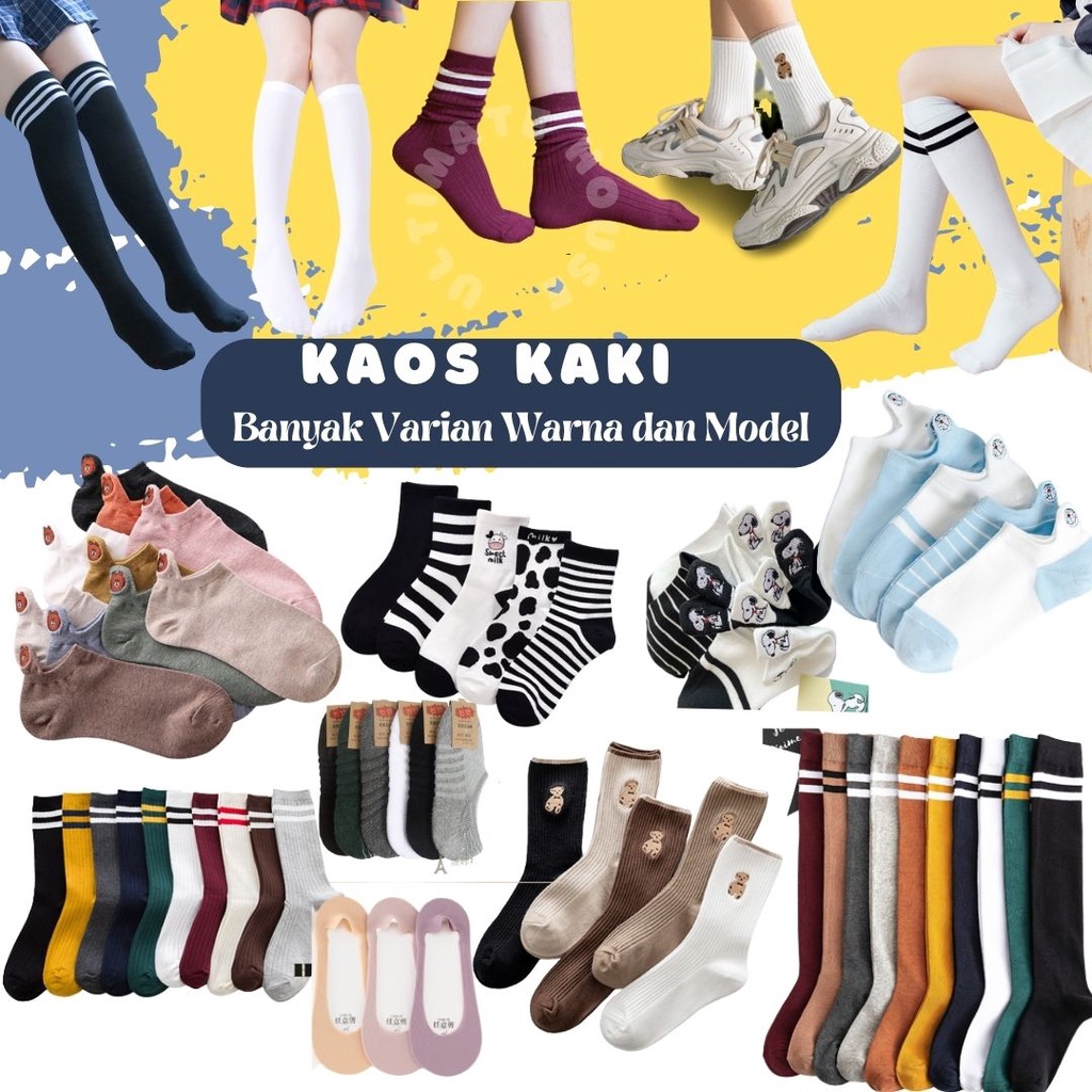 Kaos Kaki Ankle Cute Kaos Kaki Polos Bahan Katun Pria Wanita Unisex