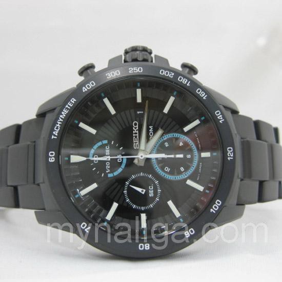 Seiko Criteria SNDC77P1 Quartz Chronograph Black Bracelet | Jam Pria SNDC77