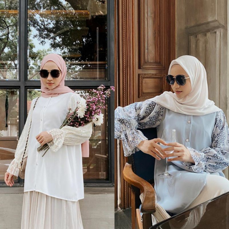 Diane Blouse Vanilla Hijab