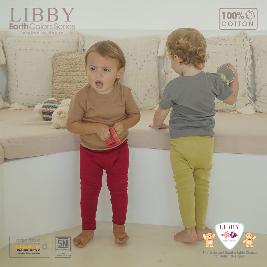 Legging Libby Earth Color Series 0-6 Tahun 100% Cotton Premium Arevyonlineshop Baju Bayi Celana Bayi