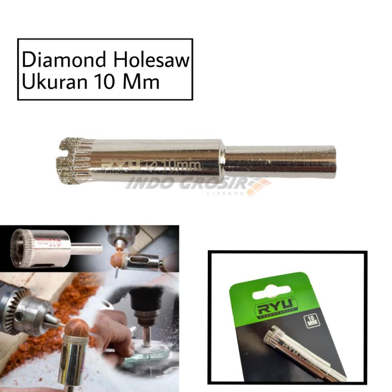 RYU Diamond Holesaw Mata Bor Kaca Granit Keramik Ukuran 4 5 6 8 10 12 14 16 Mm