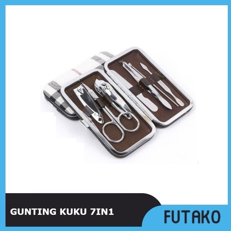 FUTAKO Peralatan Manicure 7in1 Mini / Gunting Kuku Set 7 IN 1 / Pembersih Kuku