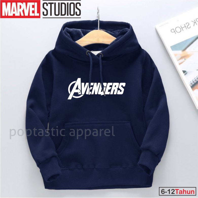 AVENGERS MARVEL Jaket Distro Sweater Hoodie anak Laki-laki perempuan LOGO FLEECE TEBAL