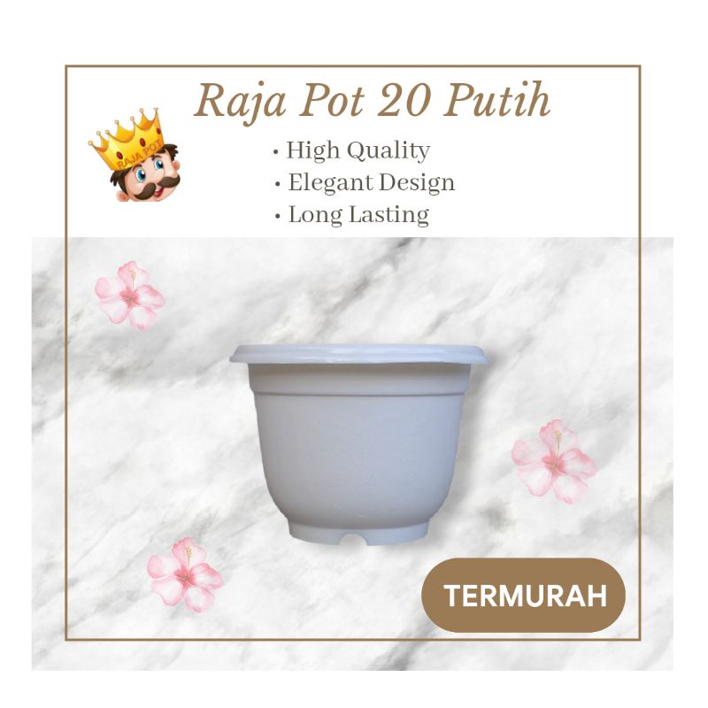 Pot Bunga Putih 20 22 25 30 32 35 | Pot Tanaman Plastik Putih