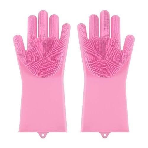 Sarung Tangan Cuci Piring / Mobil  Silikon Serbaguna Gloves Tebel Spons Cuci Piring -SC