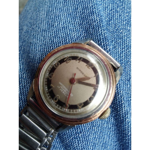 Jam Sunbeam ring emas 14k Swiss Made original