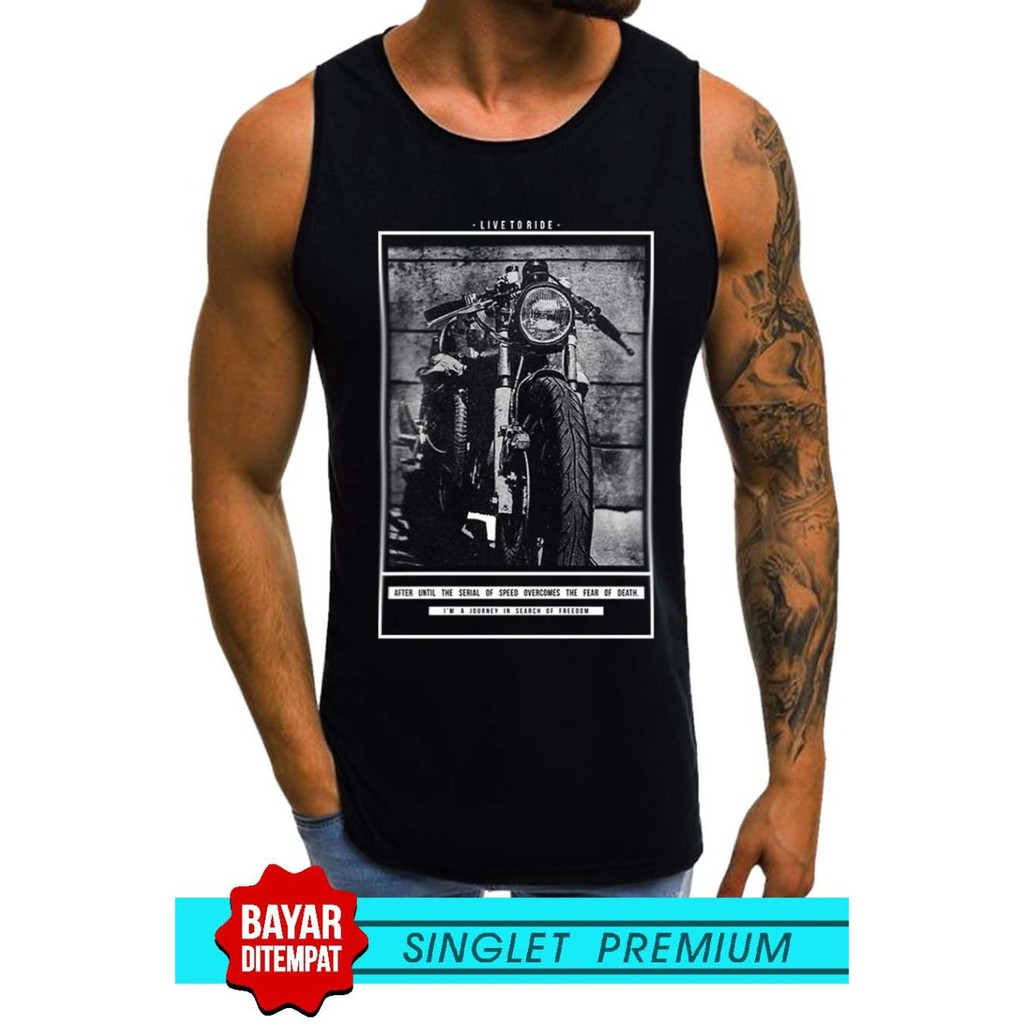 SINGLET LEKBONG PRIA (LIVE TO RIDE) / SINGLET LEKBONG GYM /LEKBONG / SINGLET/KAOS DALAM PRIA/KUTANG