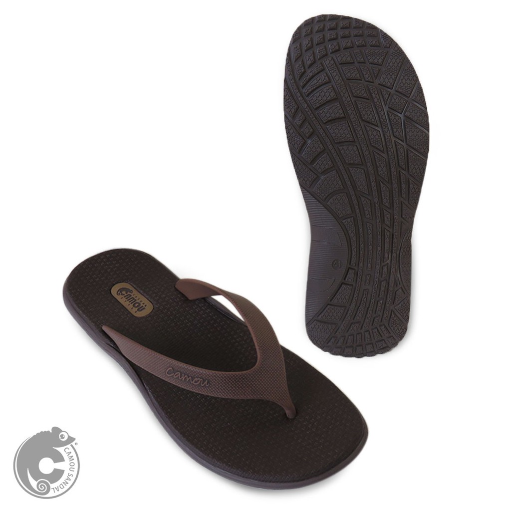 CAMOU - Scott Terra - Sandal Jepit Pria Comfort Casual Coklat  Mens Fashion Rubber Sole