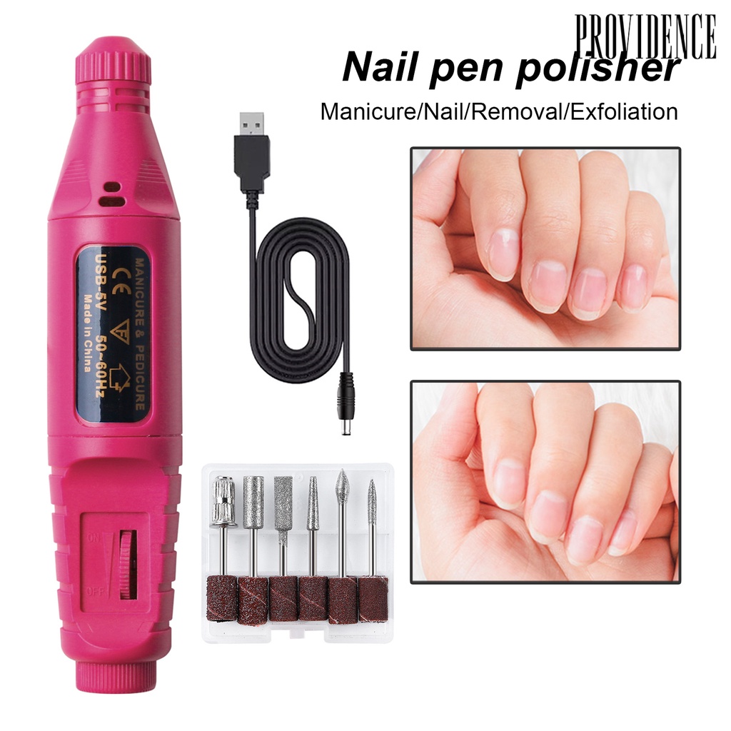 Providence 1Set Manicure Pen Polisher Portable Refined ABS Nail Care Electric Files for Women