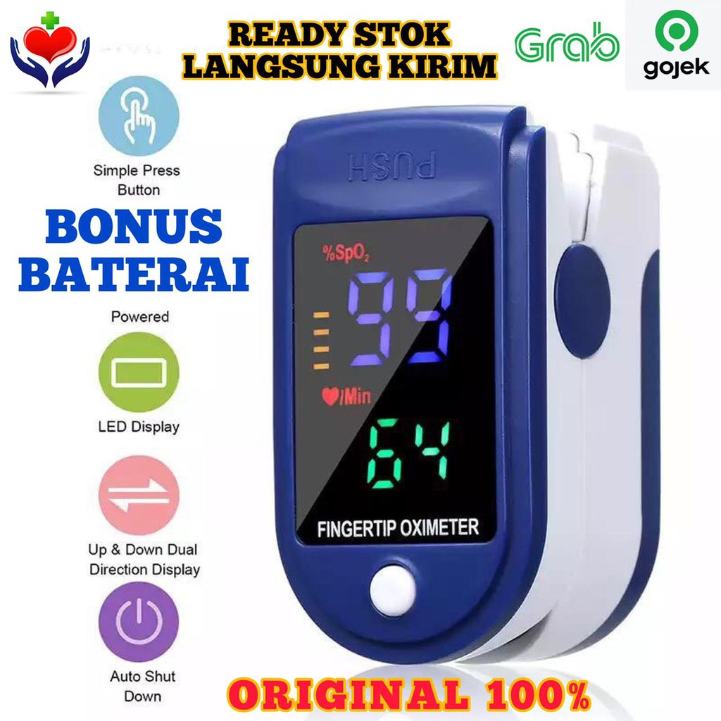 OXYMETER / Oximeter Alat Detak Jantung + Oksigen Dalam Darah SpO2