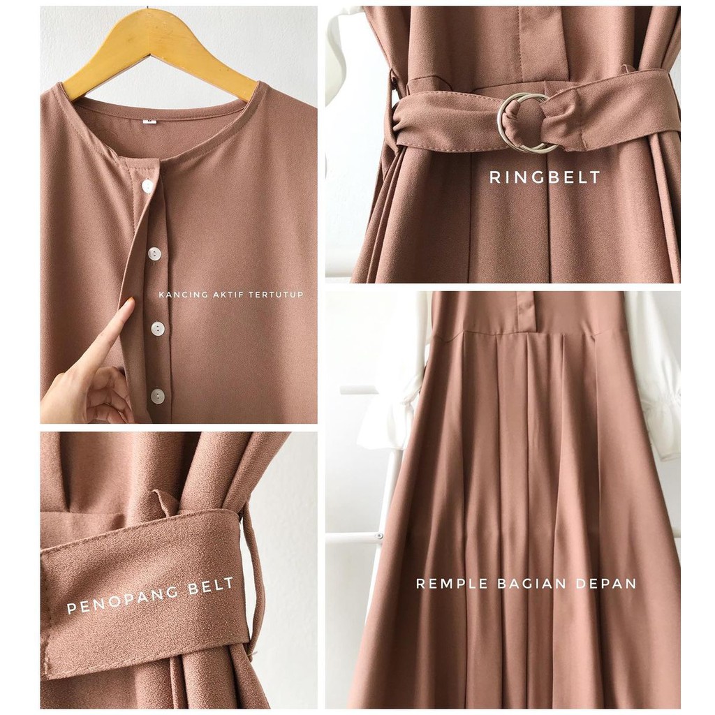 GAMIS  HAIFFA DAIFFA original annasya  ITYCREPE Outfit Muslim kuliah Hangout Terbaru CASUAL kerja trendy pastel