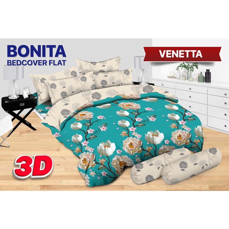 ( BISA COD )SPREI DAN BEDCOVER BONITA DISPERSE UK 180*200 CM ANTI LUNTUR