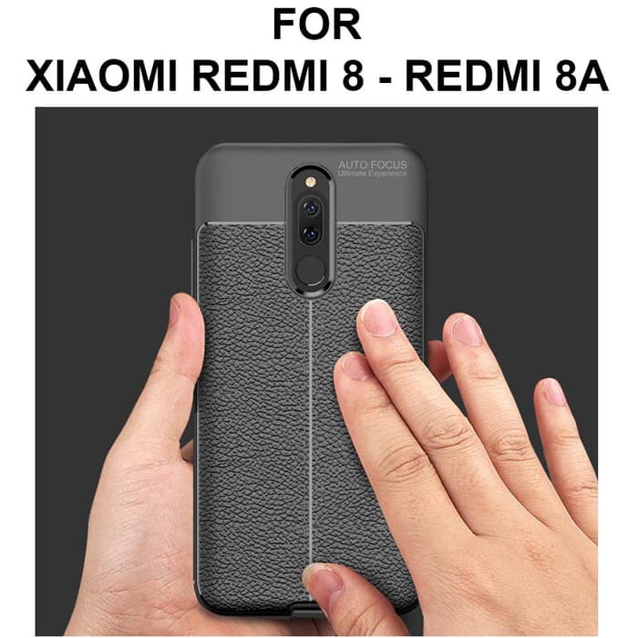 Case Xiaomi Redmi 8 - Redmi 8A casing hp cover tpu LEATHER AUTO FOCUS - Redmi 8